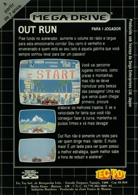 OutRun (Japan) box cover back